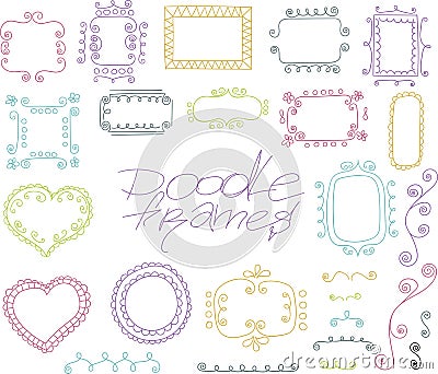 Collection of doodle vector frames Vector Illustration