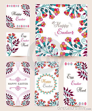 Collection Easter Cards Stock Photo