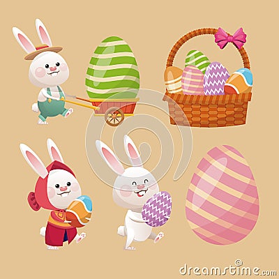 Collection easter season decoration Vector Illustration