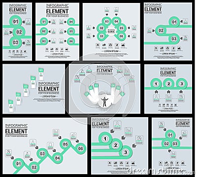 Collection of element for infographic template gemetric figure overlapping circles Vector Illustration