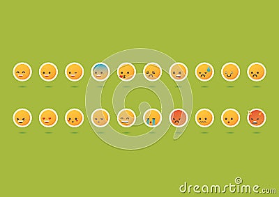Collection of emoticons. Vector illustration decorative background design Cartoon Illustration