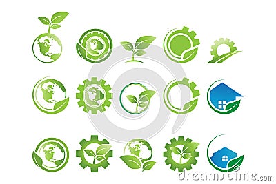 Collection of environement logo Vector Illustration