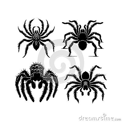 Six-Eyed Sand Spider Silhouette Victor Cartoon Vector | CartoonDealer