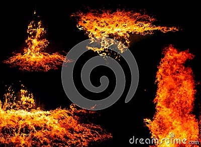 Collection of fire burn Stock Photo