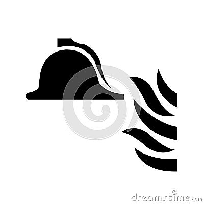 Collection Of Fire Fighting Equipment Black Icon, Vector Illustration, Isolate On White Background Label. EPS10 Vector Illustration