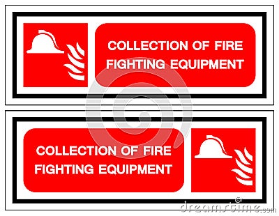 Collection Of Fire Fighting Equipment Symbol Sign, Vector Illustration, Isolate On White Background Label. EPS10 Vector Illustration