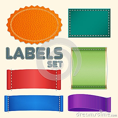Collection of Five Colorful Blank Labels or Badges Vector Illustration