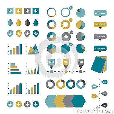 Collection of flat infographics elements. Vector Illustration