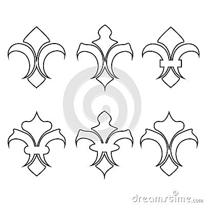 Collection of fleur de lis symbols Stock Photo