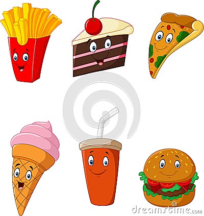 Collection food and drink Vector Illustration