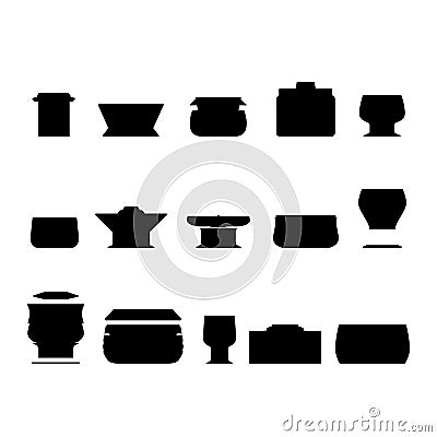 Crockery pan urns vector illustration Vector Illustration