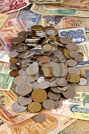A collection of Foreign Currency Stock Photo