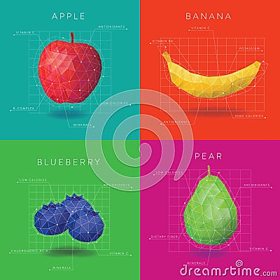 Collection of fruit infographic. Vector illustration decorative design Vector Illustration