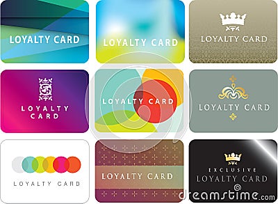 Collection of generic loyalty cards Vector Illustration