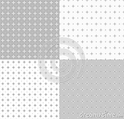 Collection geometric seamless patterns. Vector Illustration