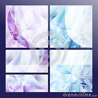 Collection of geometric shape diamond abstract backgrounds Vector Illustration