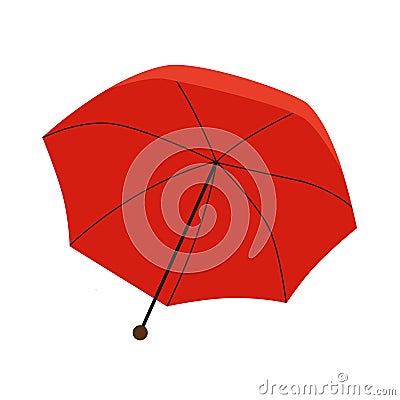 red umbrella flat illustration Cartoon Illustration