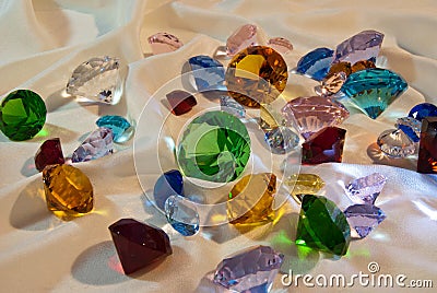 Collection of glass gems Stock Photo