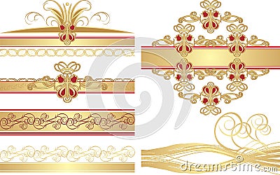 Collection of gothic ornaments Vector Illustration