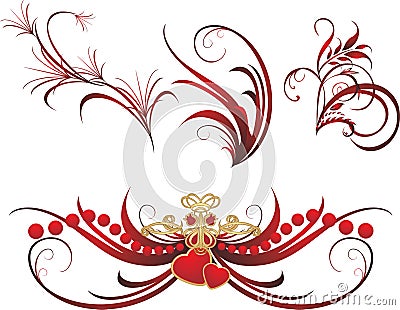 Collection of gothic ornaments Vector Illustration