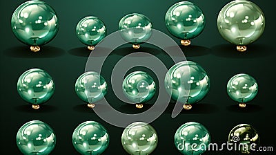 Collection of green pearls Generate AI Stock Photo