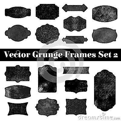 Collection of grunge stamp shapes Vector Illustration
