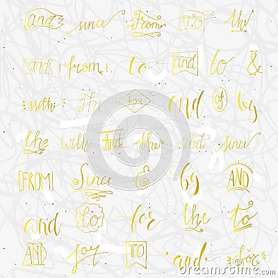 Collection of hand sketched ampersands and catchwords for your design Vector Illustration