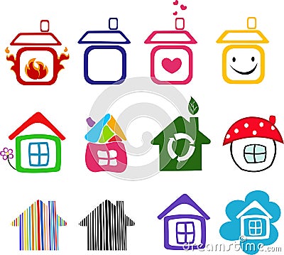 Collection of house icons Vector Illustration