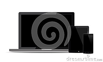 Set Of Realistic Vector Android Mobile Phone Ipad Tablet Android Lcd Tv Monitor Display Vector Illustration