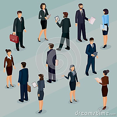 Collection illustrations of business people Stock Photo