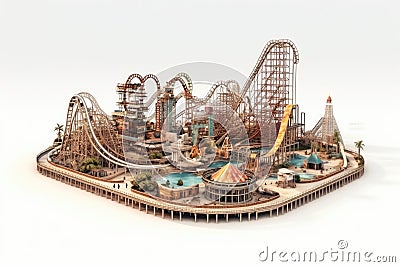 Amusement parks isolate on white background Stock Photo