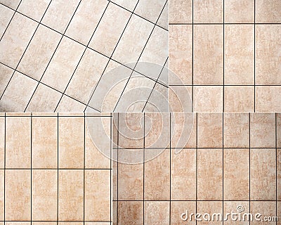 Collection of images with modern beige wall texture Stock Photo