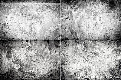 Collection of images with scratched dirty dusty copper plate texture Stock Photo