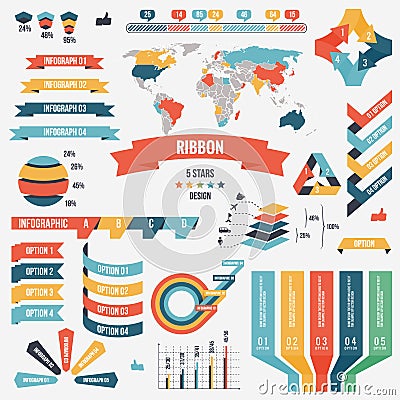 Collection of infograph people elements for business. Vector illustration. Infographic pictograms. Infographs elements Vector Illustration