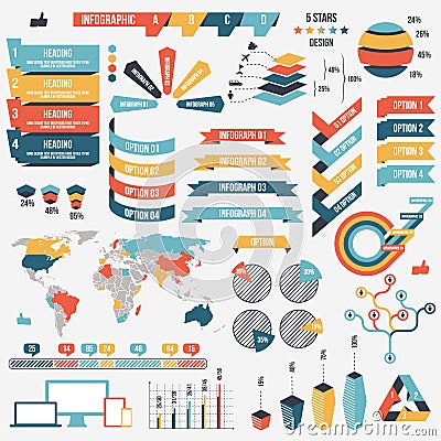 Collection of infograph people elements for business. Vector illustration. Infographic pictograms. Infographs and Vector Illustration