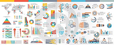 A collection of infographic elements Illustration in a flat style Vector Illustration