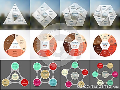 Collection of infographic templates for business Vector Illustration