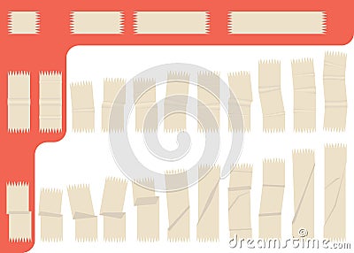 Collection of isolated adhesive tape Vector Illustration