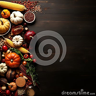 a collection of kitchen spices copy space, ai generative Stock Photo