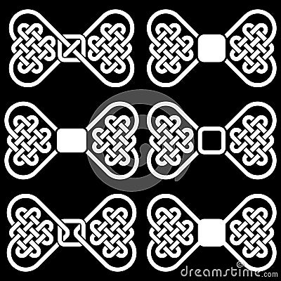 A collection of knots in the shape of a bow tie, made in the fashion of Celtic knots, vector illustration Vector Illustration