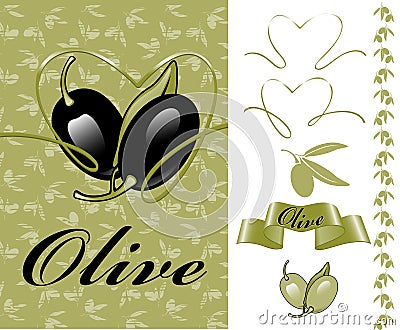 Collection for the label. olives. Vector Illustration