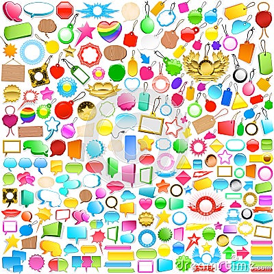 Collection of labels, tags and speech bubbles Vector Illustration