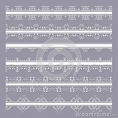 Collection lacy elements 2 Vector Illustration