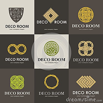 A collection of logos for interior Vector Illustration
