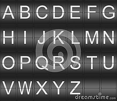 Collection of mechanical letters Stock Photo