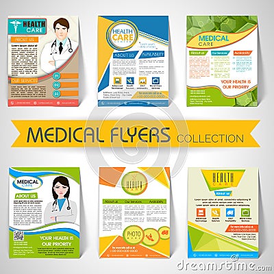 Collection of Medical Flyers, Templates and Banners. Stock Photo