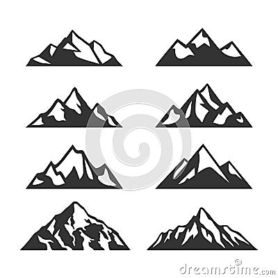 Mountain Silhouette vector set Vector Illustration