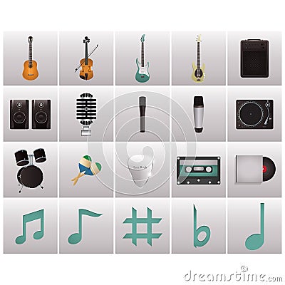 collection of musical instruments. Vector illustration decorative design Vector Illustration