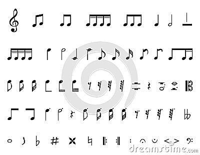 Collection of a musical notes Stock Photo