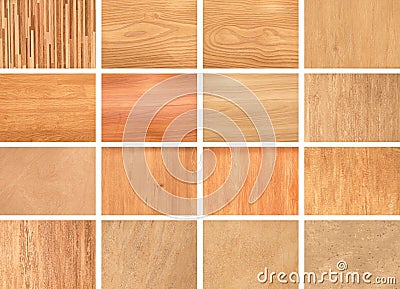 Collection Natural interior with wood wall,Color wood samples. Ð¡atalog of wood materials for design on a light background. Stock Photo